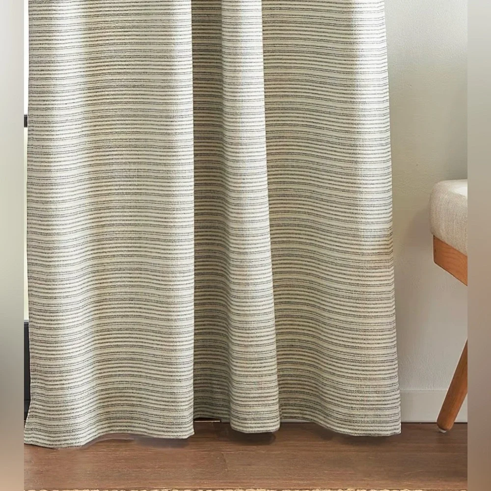 DKNY Pure Stream Curtain Panel Pair 96 Inches - White/Blue